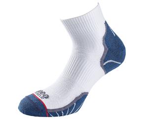 1000 Mile Breeze Lite Anklet Women's Socks Double Layer - White/Blue - Small