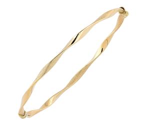 10k Yellow Gold Twisted Women's Bangle Bracelet 7.75" - Yellow