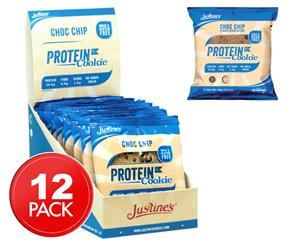 12 x Justine's Complete Protein Cookie Choc Chip 64g