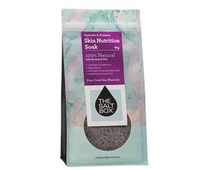 1kg Epsom Salt Skin Nutrition Bath Soak | 100% Natural | Magnesium Supplement with Essential Oils Activated Charcoal and Coconut Oil | The Salt Box