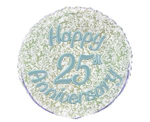 25th Anniversary 45cm Foil Prismatic Balloons Packaged