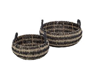 2pc Amalfi Pattaya Baskets Set w Handle Home Decor Laundry Storage Organiser