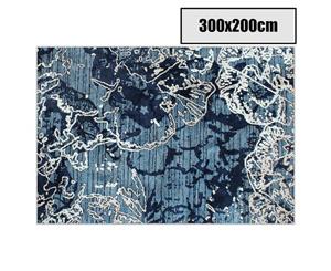 300x200cm Sea Blue Art Vita Vintage-Style Floor Area Soft Rug Carpet