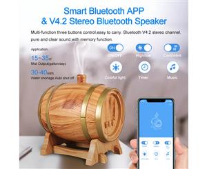 350Ml Bluetooth Speaker Humidifier Aromatherapy Diffuser Ultrasonic Led - Oak Wood