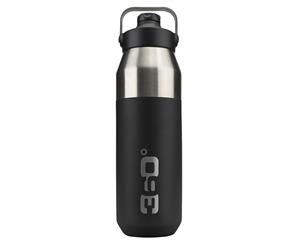 360 Degrees 1L Vacuum Insulated Bottle w/ Sip Cap - Black