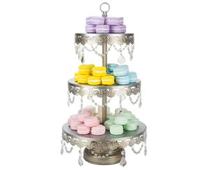 3-Tier Crystal-Draped Cupcake Stand | Silver | Sophia Collection