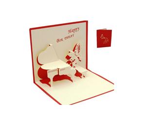 3d Pop Up Birthday Greeting Card- Angel Playing Piano