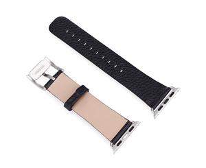 44mm42mm for Apple Watch Series 123 and 4 Cowhide Genuine Leather Strap Black