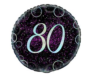 45cm Glitz Pink 80th Birthday Foil Balloon