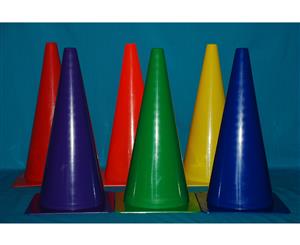 45cm High Large Coloured Marker Cones (6pk)