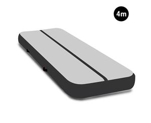 4m Airtrack Tumbling Mat Gymnastics Exercise Air Track - Grey Black