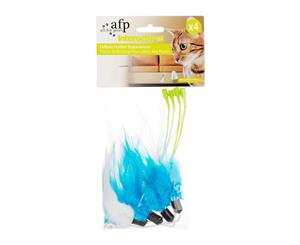 4x Pack Feathers All For Paws Culbuto Feather Replacement Re-Fill Cat Toy Play