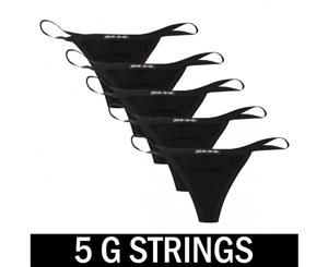 5 Black Pack Frank and Beans Underwear Womens G String S M L XL XXL