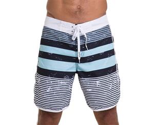 69 Slam Men's Stripes Green Axel Boardshorts