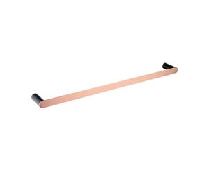 800mm Black & Rose Gold Single Towel Rail 304 Stainless Steel Wall Mounted