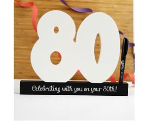 80th Birthday Signature Number Block