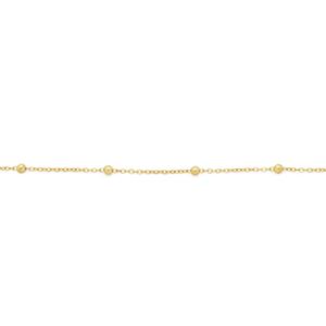 9ct Gold 25cm Multi Beads Anklet