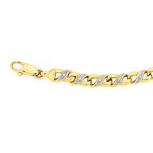 9ct Gold Diamond Infinity Bracelet