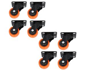 AB Tools 2" Swivel PVC Trolley Castor Wheel Roller Bearings 70kg Load Per Wheel 8 Pack