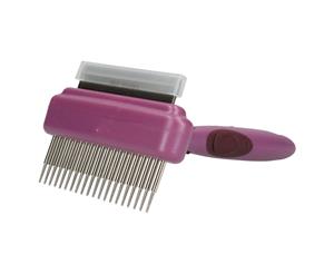 AB Tools Rosewood Combo Comb And Moult Stoppa For Dog Cat Pet Grooming (Large)