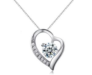 ARGENTIA - 925 Silver Studded Heart Necklace