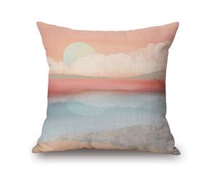 Abstract Watercolor Landscape Painting on Cotton&linen Pillow Cover 84453