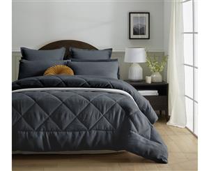 Accessorize - Slate Waffle 3 Piece Jacquard Comforter Set - Grey