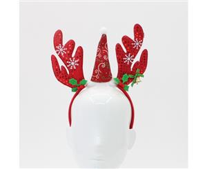 Adult Kids Christmas Xmas Novelty Headband Hat Costume [Design Reindeer Antlers w Hat B]