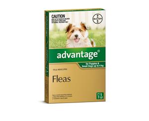 Advantage Dog Fleas Treatment Puppy 0-4kg Green 1's (B9104)