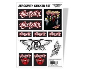 Aerosmith Sticker Sheet Flying A Classic Band Logo Official A4 Set - White