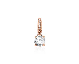 Affinity Round Solitaire CZ Charm - 16k Gold Plated