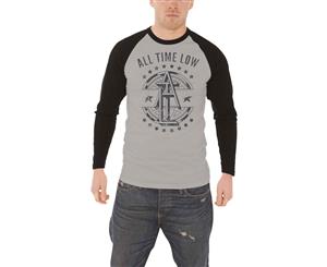 All Time Low T Shirt Band Logo Emblem Official Mens Baseball Shirt - Grey