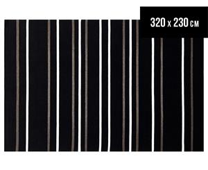 Amalia Scandinavian 320x230cm Flatweave Scandi Stripe Rug - Black