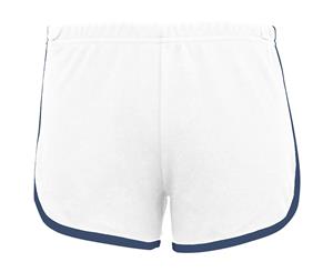 American Apparel Womens/Ladies Cotton Casual/Sports Shorts (White / Navy) - RW4012