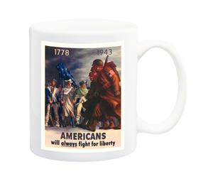 Americans Fight For Liberty Bernard Perlin War Poster Mug - 11 Fluid Oz