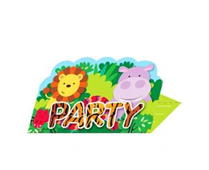 Amscan Jungle Friends Invites & Envelopes (Pack Of 8) (Multicoloured) - SG12819