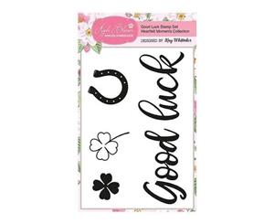 Apple Blossom A6 Stamp Set - Good Luck with Sentiment - Set of 4 - Heartfelt Moments