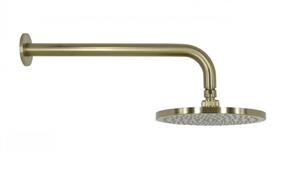 Arcisan Synergii 200mm Round Wall Mounted Shower Head with Arm - Brushed Brass