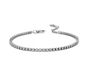 Arena Crystal Tennis Bracelet Embellished with Swarovski crystals-White Gold/Clear