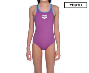 Arena Girls' Swim Pro Back One Piece Swimsuit - Provenza/Turquoise