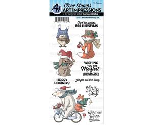 Art Impressions - Holiday Stamp Set - Woodland Holiday