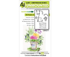 Art Impressions Watercolor Cling Rubber Stamps 4&quotX7"-EZ Project A