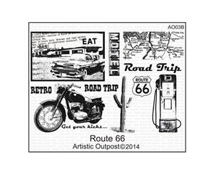 Artistic Outpost Cling Stamps 9In.X7in. Route 66