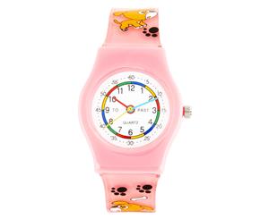 Atlantic Accessories Kids' Time Teacher Watch Puppies - Pink