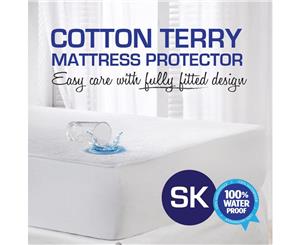 Australian Made Super King /Carlifornia King Size Bed Waterproof Fully fitted Terry Towelling Mattress Protector 203x203x40cm