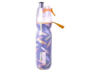 Avanti Orange 550ml Aqua Drink Water Bottle Mist Spray 2 Wall Insulated Sport Bi