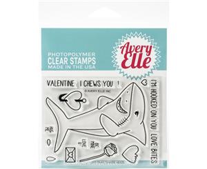 Avery Elle Clear Stamp Set 4in x 3in - Shark Hugs