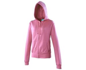 Awdis Girlie Womens/Ladies Hooded Sweatshirt / Hoodie / Zoodie (Candyfloss Pink) - RW183