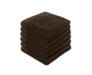 Bambury Costa 100% Cotton Face Washers - 6 Pack - Walnut