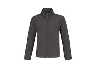 B&C Mens Two Layer Water Repellent Softshell Jacket (Dark Grey/ Neon Orange) - RW4835